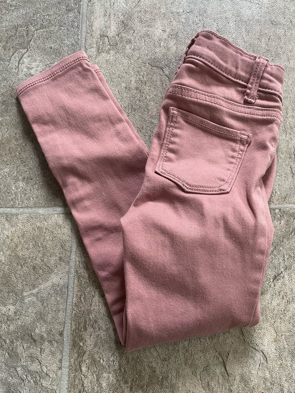 Old Navy Dusty Rose Glitter Skinny Jeans - Girl
